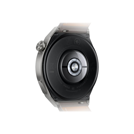 Išmanusis laikrodis Huawei Watch GT 3 Pro Titanium (46mm), Titano spalvos korpusas su pilkos spalvos odiniu dirželiu