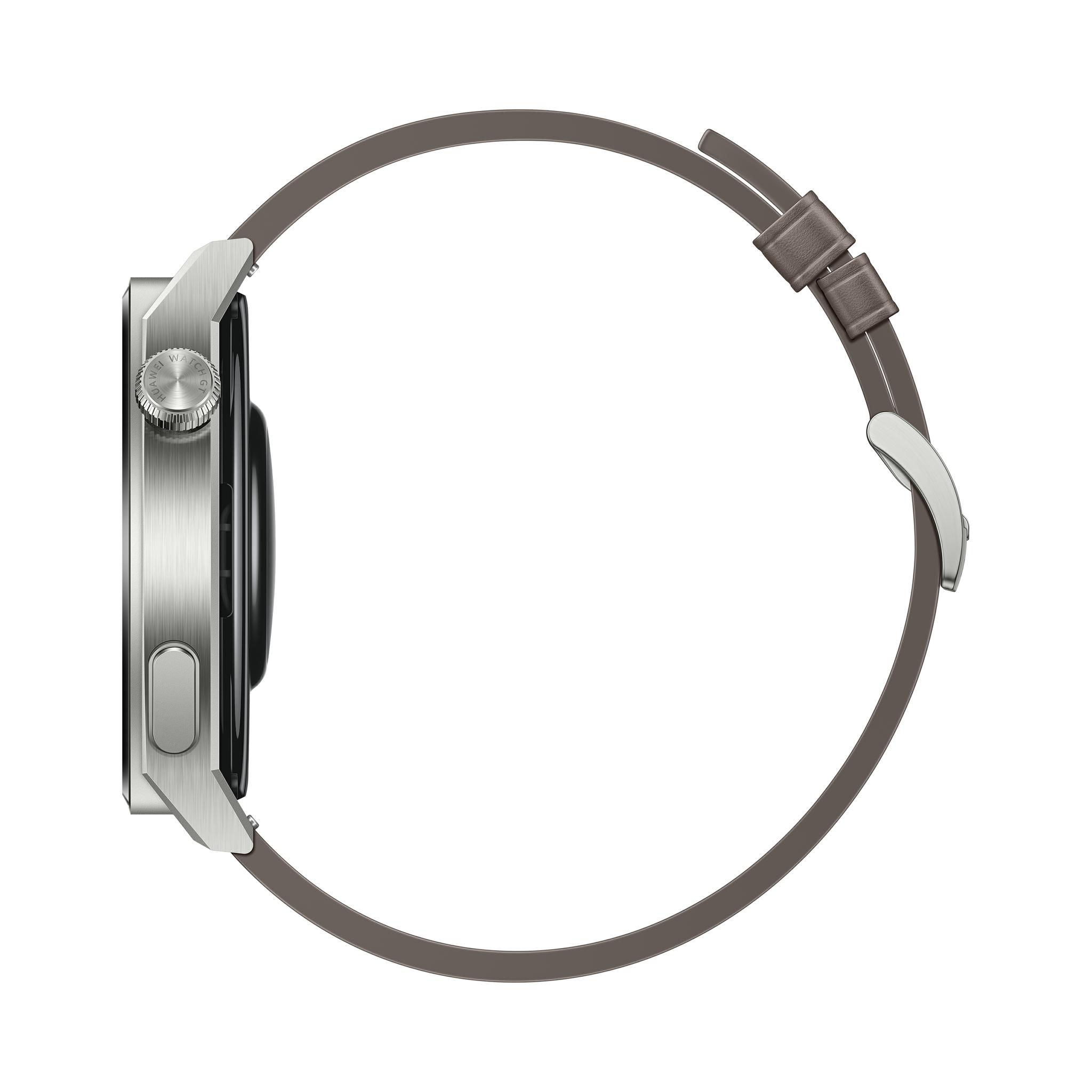Išmanusis laikrodis Huawei Watch GT 3 Pro Titanium (46mm), Titano spalvos korpusas su pilkos spalvos odiniu dirželiu