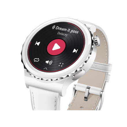 Išmanusis laikrodis Huawei Watch GT 3 Pro, Baltos spalvos korpusas su baltu odiniu dirželiu