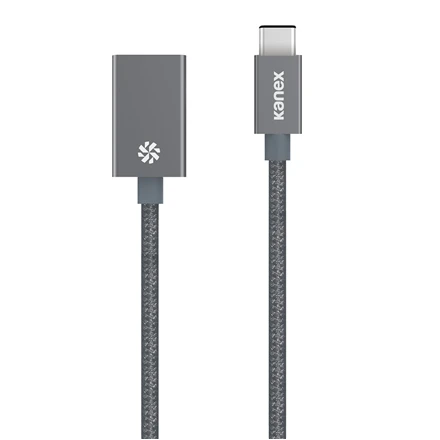 Kanex USB-C į USB3.0 adapteris – DuraBraid™ – Kosminė pilka – 8,25 colio / 21 cm