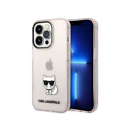 Dėklas Karl Lagerfeld Hardcase Choupette Body KLHCP14XCTTRI galinis dangtelis, Apple, iPhone 14 Pro Max, TPU, Rožinė skaidrus, 6,7 "