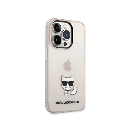 Dėklas Karl Lagerfeld Hardcase Choupette Body KLHCP14XCTTRI galinis dangtelis, Apple, iPhone 14 Pro Max, TPU, Rožinė skaidrus, 6,7 "