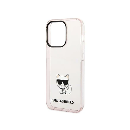 Dėklas Karl Lagerfeld Hardcase Choupette Body KLHCP14XCTTRI galinis dangtelis, Apple, iPhone 14 Pro Max, TPU, Rožinė skaidrus, 6,7 "