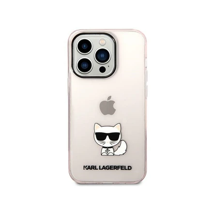 Dėklas Karl Lagerfeld Hardcase Choupette Body KLHCP14XCTTRI galinis dangtelis, Apple, iPhone 14 Pro Max, TPU, Rožinė skaidrus, 6,7 "