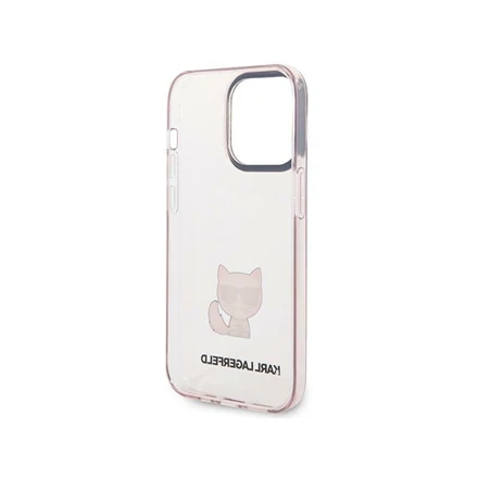 Dėklas Karl Lagerfeld Hardcase Choupette Body KLHCP14XCTTRI galinis dangtelis, Apple, iPhone 14 Pro Max, TPU, Rožinė skaidrus, 6,7 "