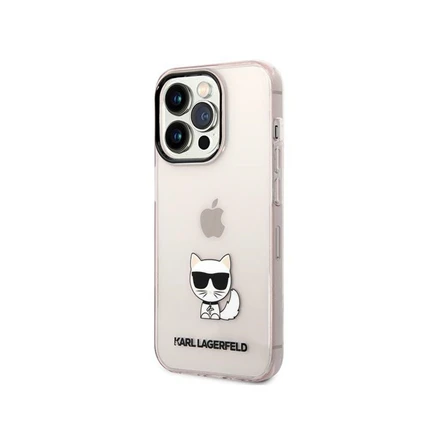 Dėklas Karl Lagerfeld Hardcase Choupette Body KLHCP14XCTTRI galinis dangtelis, Apple, iPhone 14 Pro Max, TPU, Rožinė skaidrus, 6,7 "
