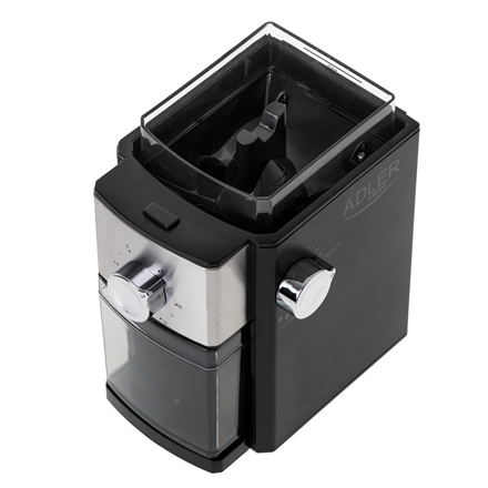 Kavamalė Adler | Kavos malūnėlis | AD 4448 | 300 W | Kavos pupelių talpa 250 g | Puodelių skaičius 12 talpykloje vnt(s) | Juodas