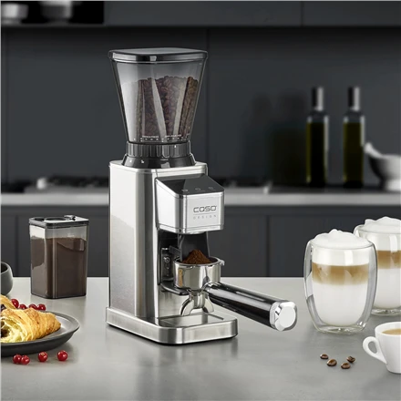 Kavamalė Caso kavos malūnėlis | Barista Chef Inox | 150 W | Kavos pupelių talpa 250 g | Puodelių skaičius 12 vnt(s) | Nerūdijantis plienas