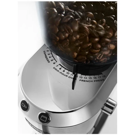 Kavamalė Delonghi kavos malūnėlis KG520M DEDICA Inox/ juodas, 150 W, 350 g, Puodelių skaičius 14 vnt.