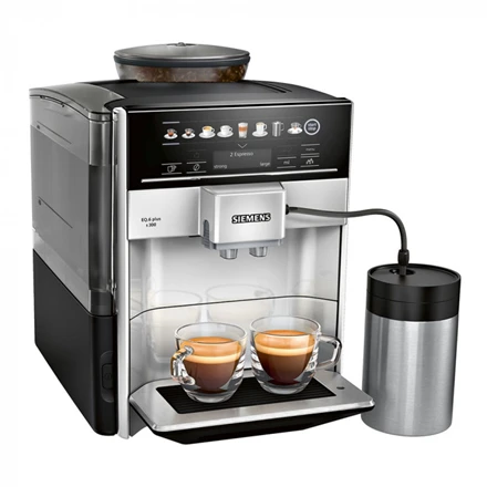 Kavos aparatas SIEMENS TE653M11RW Slėgis 15 bar, Su pieno plakikliu, Automatinis, Sidabrinis/Juodas