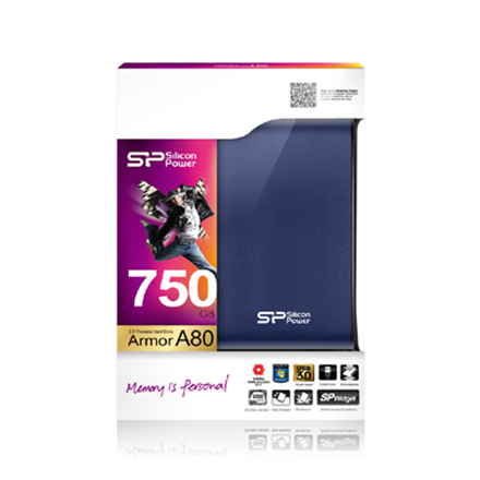 Kietasis diskas Silicon Power Armor A80 1TB 2.5 ", USB 3.0, Mėlyna