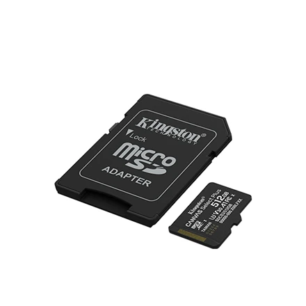 Atminties kortelė „Kingston Technology“ 512 GB „Micro SDXC Canvas Select Plus Gen3“ 150 MB/s A1 kortelė + adapteris