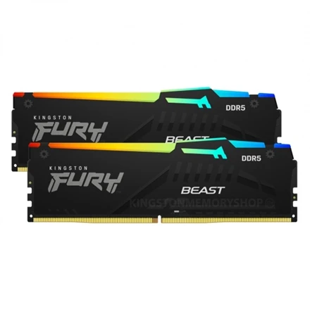 RAM Kingstonas | Fury Beast RGB | 32 komplektas (16GBx2) GB | DDR5 | 5600 MHz | PC/serveris | Registracijos Nr. | ECC Nr