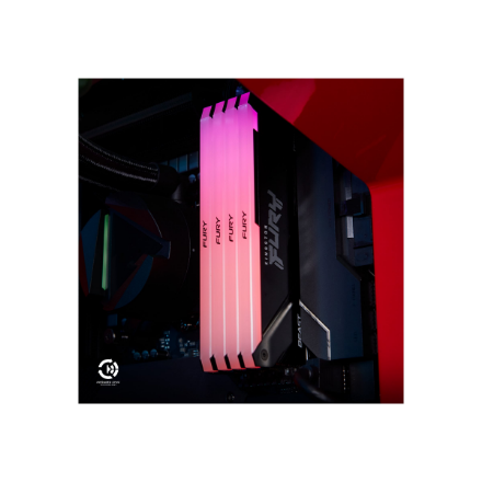 RAM „Kingston KF432C16BB2AK2/64“ 64 GB 3200 MT/s DDR4 CL16 DIMM (2 vnt. rinkinys) „FURY Beast RGB“ | „Kingston“