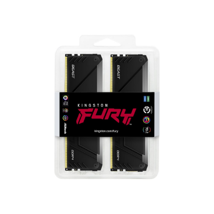 RAM „Kingston KF432C16BB2AK2/64“ 64 GB 3200 MT/s DDR4 CL16 DIMM (2 vnt. rinkinys) „FURY Beast RGB“ | „Kingston“