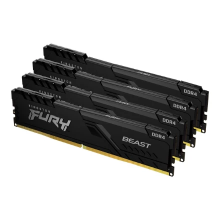 RAM KINGSTON 128GB 3200MHz DDR4 CL16 DIMM rinkinys iš 4 FURY Beast Juodas