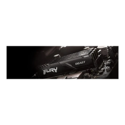 RAM KINGSTON 128GB 3200MHz DDR4 CL16 DIMM rinkinys iš 4 FURY Beast Juodas