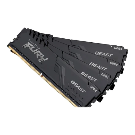 RAM KINGSTON 128GB 3200MHz DDR4 CL16 DIMM rinkinys iš 4 FURY Beast Juodas