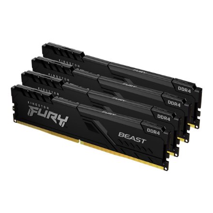 RAM Kingston KF432C16BBK4/32 32GB 3200MHz DDR4 CL16 DIMM (Kit of 4) FURY Beast Juodas | Kingstonas