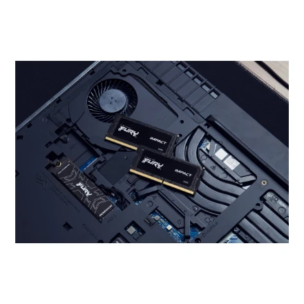 RAM „Kingston KF564S38IBK2-32“ 32 GB 6400 MT/s DDR5 CL38 SODIMM (2 komplektai) FURY Impact PnP | Kingstonas