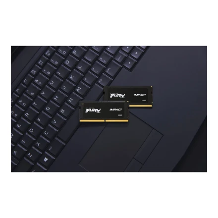 RAM „Kingston KF564S38IBK2-32“ 32 GB 6400 MT/s DDR5 CL38 SODIMM (2 komplektai) FURY Impact PnP | Kingstonas