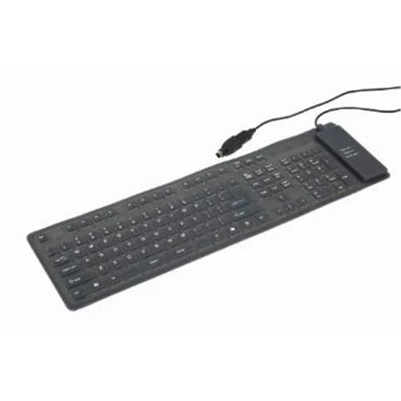 GEMBIRD KB-109F-B Lanksti klaviatūra USB + OTG juodos spalvos US išdėstymas