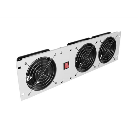 Lanberg vertikali vėdinimo plokštė 19" 3U stovui, trys ventiliatoriai, 230V | AK-1506-S | Pilkas