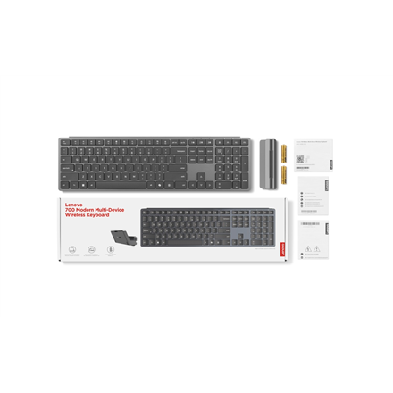 Lenovo | 700 Modern Multi-Device | Klaviatūra | Wireless | Lithuanian | Bluetooth | Luna Pilkas