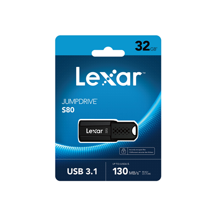 Lexar | USB atmintinė | JumpDrive S80 | 32 GB | USB A tipo | Juodas
