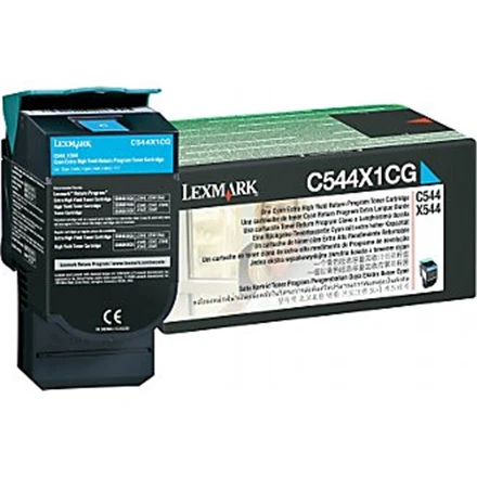 Lexmark C544, X544 žalsvai mėlyna ypač didelio našumo grąžinimo programa Tonerio kasetės kasetė, žalsvai mėlyna, 4000 puslapių