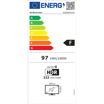 Televizorius LG | OLED65G33LA | 65" (165 cm) | Smart TV | webOS 23 | 4K UHD OLED