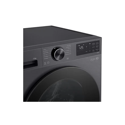 LG | Skalbimo mašina | F4X5011TBB | Energy efficiency class A | Front loading | Skalbimo talpa 11 kg | 1400 RPM | Gylis 57 cm | Plotis 60 cm | Ekranas | LED | Steam function | Direct drive | Wi-Fi | Matte Juodas