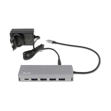 LMP USB-C Hub USB 3.0 (3.1 Gen 1) jungtys 4 kiekis, Aliuminio, USB 3.0 (3.1 Gen 1) Type-C jungtys 3 kiekis, Kosminė pilka
