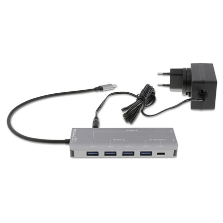 LMP USB-C Hub USB 3.0 (3.1 Gen 1) jungtys 4 kiekis, Aliuminio, USB 3.0 (3.1 Gen 1) Type-C jungtys 3 kiekis, Kosminė pilka