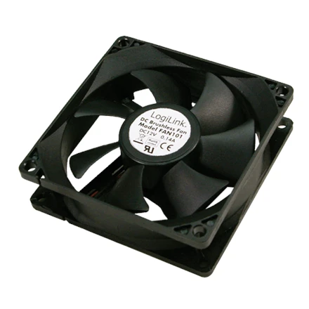 Logilink ventiliatorius 80*80*25, akrilas, su 4 LED'ais, juodas