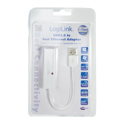 LogiLink USB 2.0 į RJ45 adapteris pakuotėje