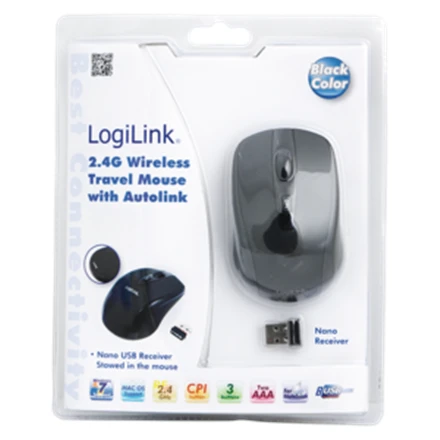 Logilink | Pelė optinė Funk 2.4 GHz | wireless | 2.4GH wireless mini pelė with autolink | Juodas