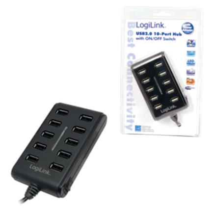 LogiLink USB 2.0 šakotuvas su 10 prievadų