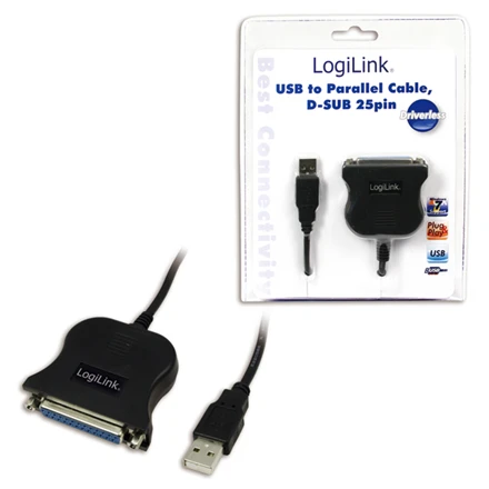LogiLink Prisijungti | USB 2.0 adapteris prie Paralel (LPT) DB25 , 1,8m | USB-A į LPT USB A kištukas | DB25