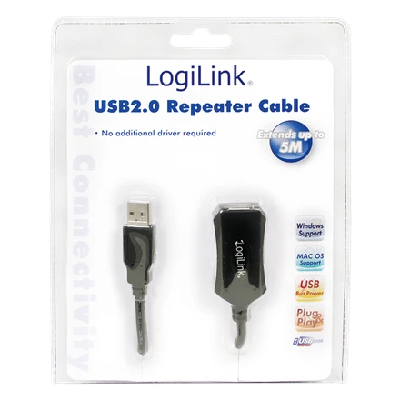 LogiLink Prisijungti | USB 2.0 kartotuvas 5m | USB-A į USB-A USB A kištukas | USB A moteriška
