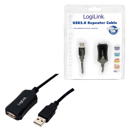 LogiLink Prisijungti | USB 2.0 kartotuvas 5m | USB-A į USB-A USB A kištukas | USB A moteriška
