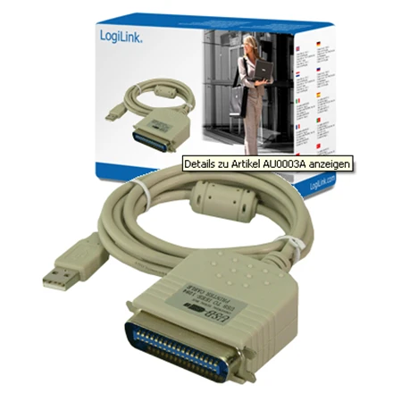 „Logilink“ USB 2.0 į lygiagretus (LPT) adapteris: IEEE1248, USB 2.0 A
