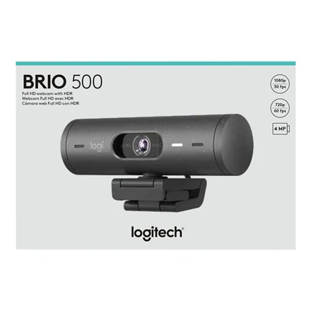 Internetinė kamera Logitech BRIO 500, Grafito spalvos