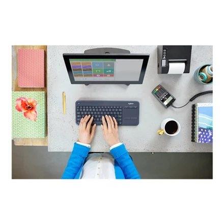 Belaidė klaviatūra Logitech K400 Plus, juoda