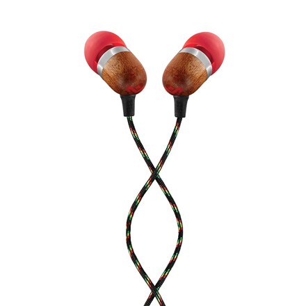 Ausinės Marley | Earbuds | Smile Jamaica | su laidu | į ausis įkišamos | Mikrofonas | Raudona