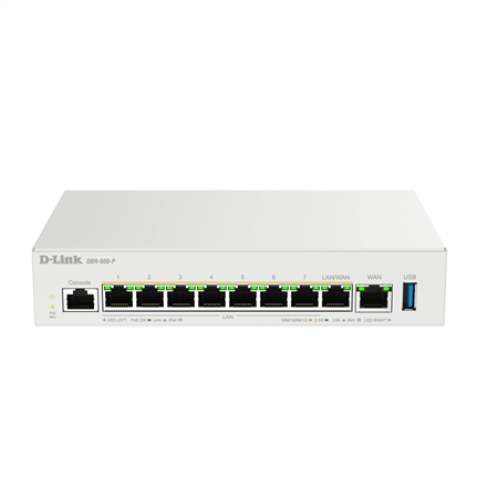 Maršrutizatorius D-Link | Wireless router | DBR-600-P/E | 10/100/1000 Mbit/s | Ethernet LAN (RJ-45) jungtys 8 | Mesh Support Yes | MU-MiMO No | No mobile broadband