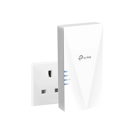 Maršrutizatorius TP-LINK | AX3000 Mesh WiFi 6 ilgintuvas | RE700X | 802.11ax | Tinklo palaikymas: Taip | 2402+574 Mbit/s | Ethernet LAN (RJ-45) jungtys: 1 | Nėra mobiliojo plačiajuosčio ryšio | MU-MiMO: Ne | Antenos tipas: 2 vidinės