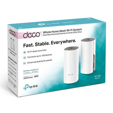 Maršrutizatorius TP-LINK AC1200 viso namo tinklelio „Wi-Fi“ sistema „Qualcomm“ CPU 867 Mbps, 5 GHz + 300 Mbps, 2,4 GHz 2 10/100 Mbps prievadai 2 vidinės antenos