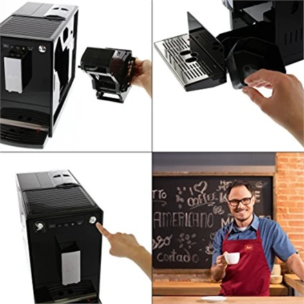 MELITTA automatinis kavos aparatas E950-101 solo, juoda-sidabro spalva