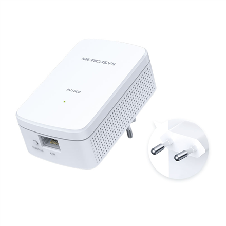 Mercusys | AV1000 Gigabit Powerline Starter Kit | MP500 KIT | 1000 Mbit/s | Ethernet LAN (RJ-45) jungtys 1